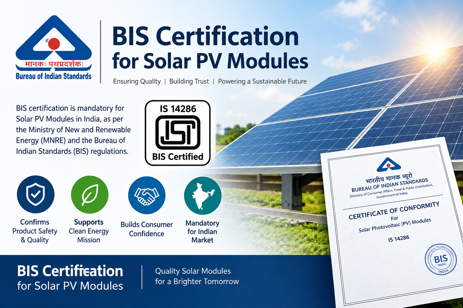 BIS Certification for Solar PV Modules